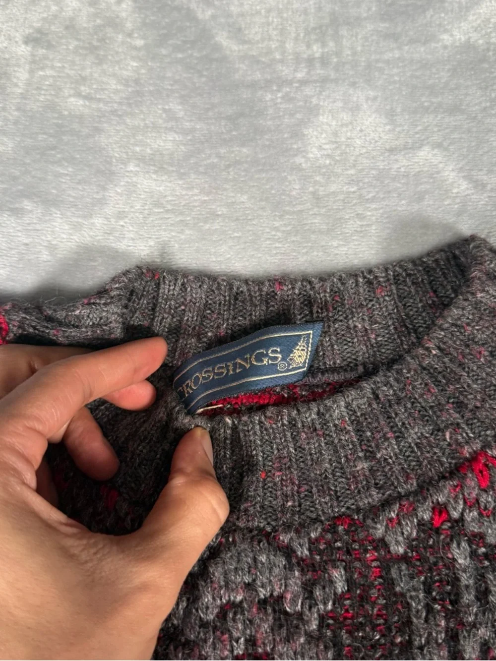 Vintage Crossings Sweater Mens S Loose Fit (Estimated) Scratchy Wool 90s